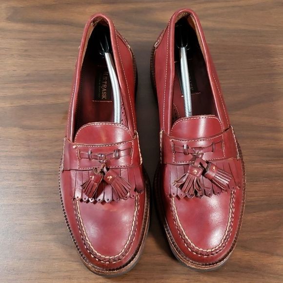 Handsome H.S. TRASK‎ Kiltie Tassel Slip-On Loafers Vibram Soles Handmade 13 - Picture 1 of 9